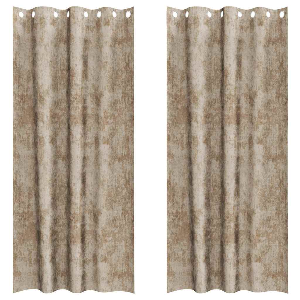 Sammetsgardiner 2 st champagne 245 x 140 cm Sammet