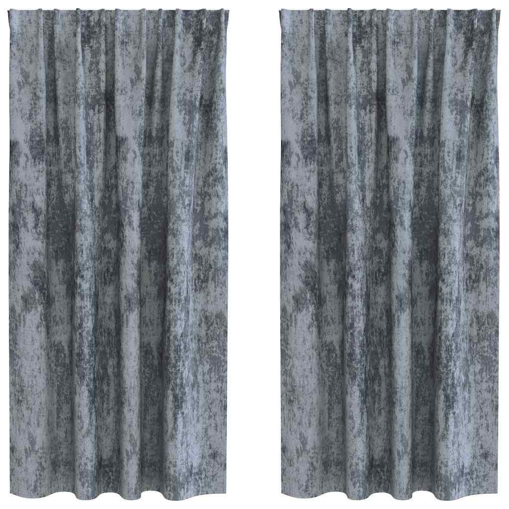 Sammetsgardiner 2 st Silvergrå 175 x 140 cm Sammet