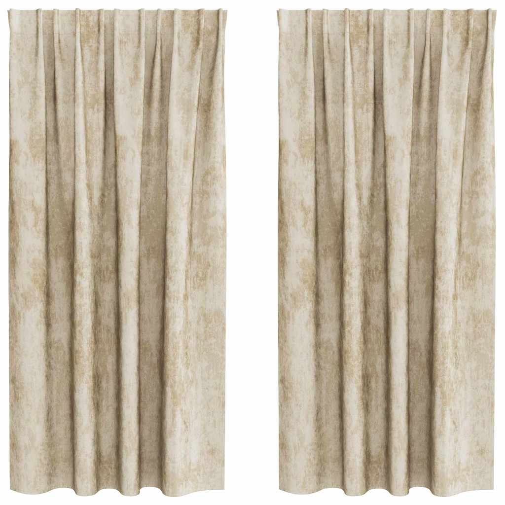 Sammetsgardiner 2 st Kräm 175 x 140 cm Sammet