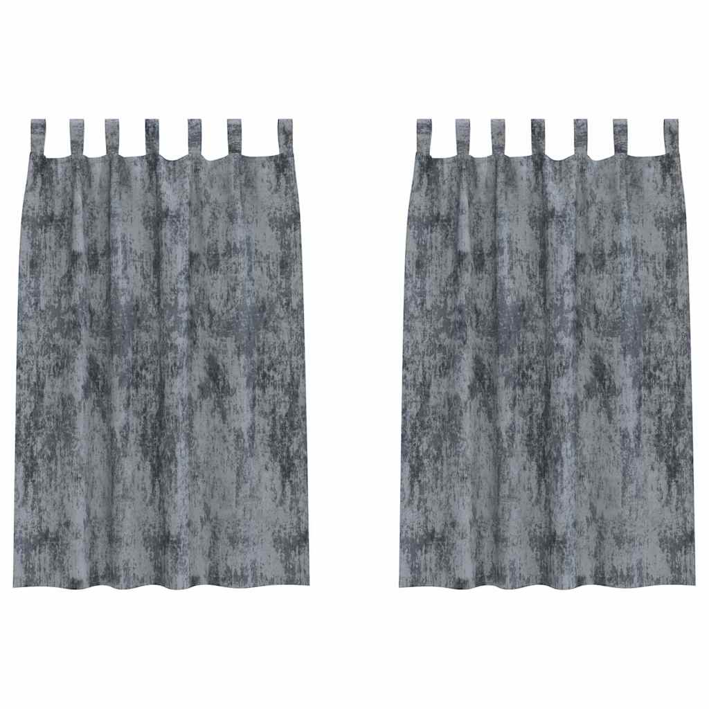 Sammetsgardiner 2 st Silvergrå 175 x 140 cm Sammet