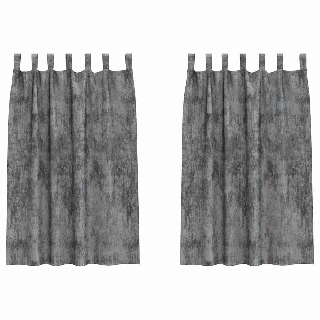 Sammetsgardiner 2 st Grå 175 x 140 cm Sammet