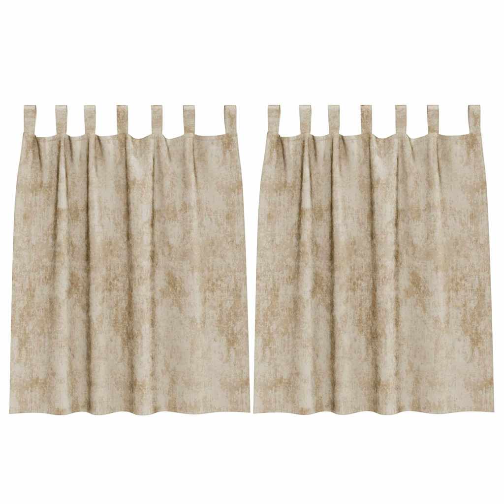 Sammetsgardiner 2 st Kräm 140 x 140 cm Sammet