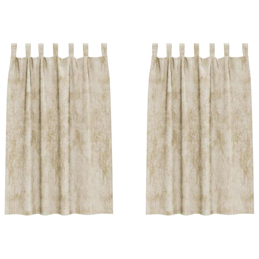 Sammetsgardiner 2 st Kräm 175 x 140 cm Sammet