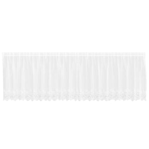 Spetsgardin med gardiner Blommor Vit 80 x 500 cm Polyester