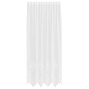 Spetsgardin med gardiner Blommor Vit 240 x 150 cm Polyester
