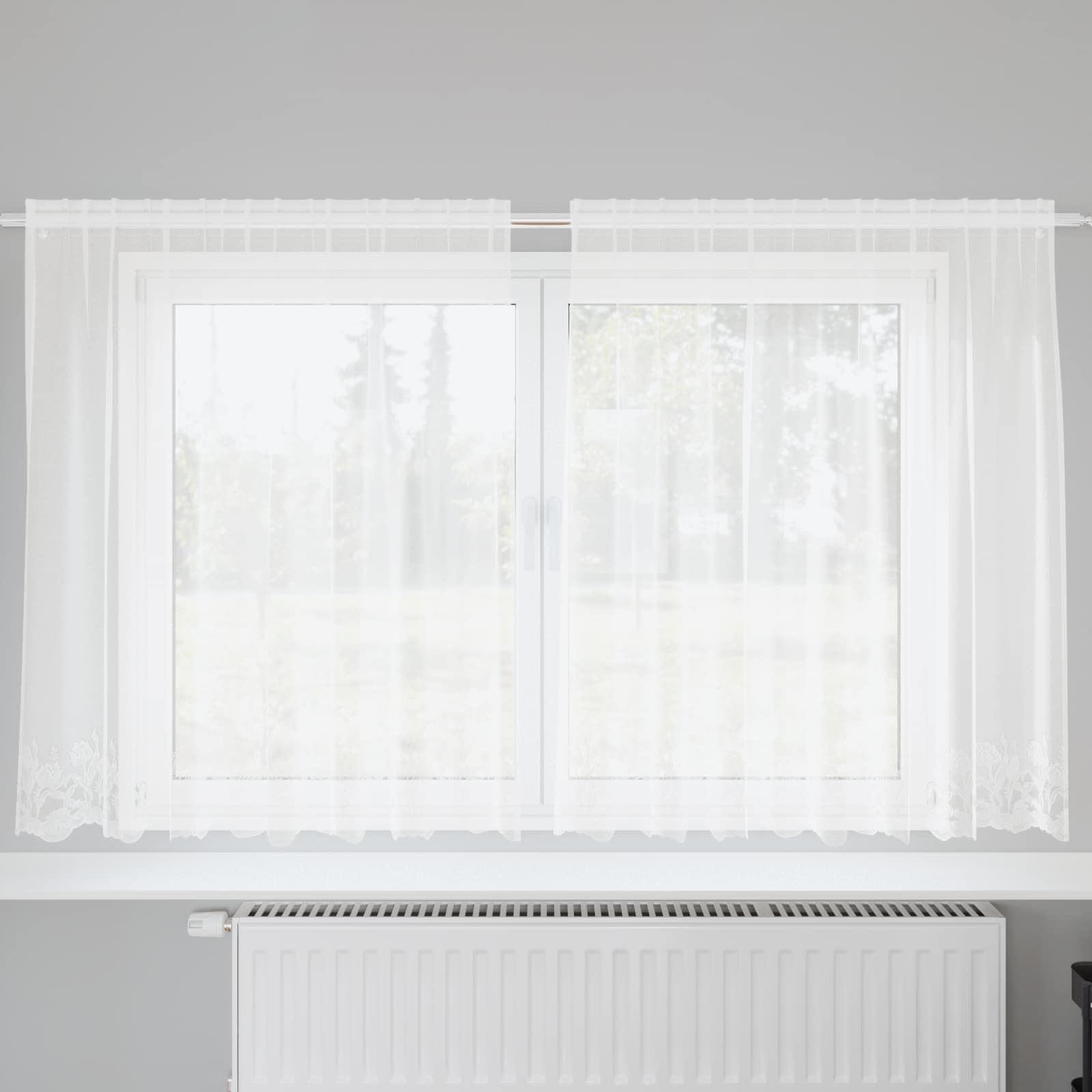 Spetsgardin Vit 140 x 200 cm Polyester