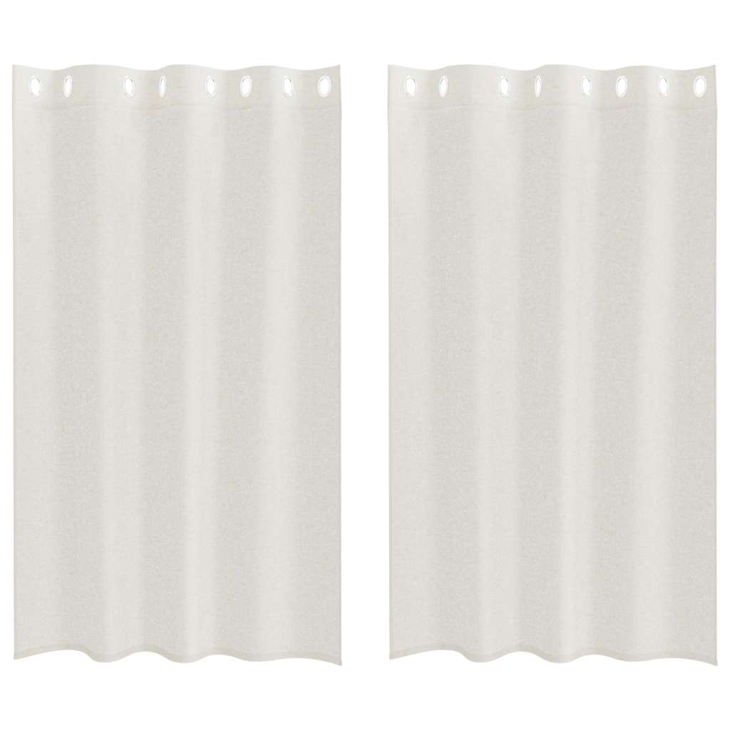 Voile Gardin 2 st Kräm 175 x 140 cm Polyester