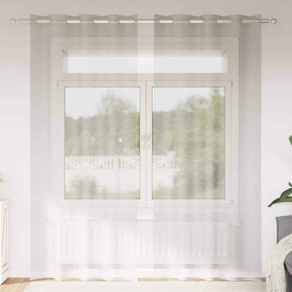 Voile Gardin 2 st Kräm 225 x 140 cm Polyester