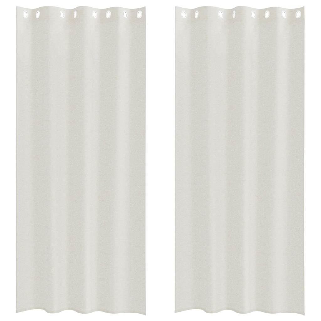 Voile Gardin 2 st Kräm 260 x 140 cm Polyester