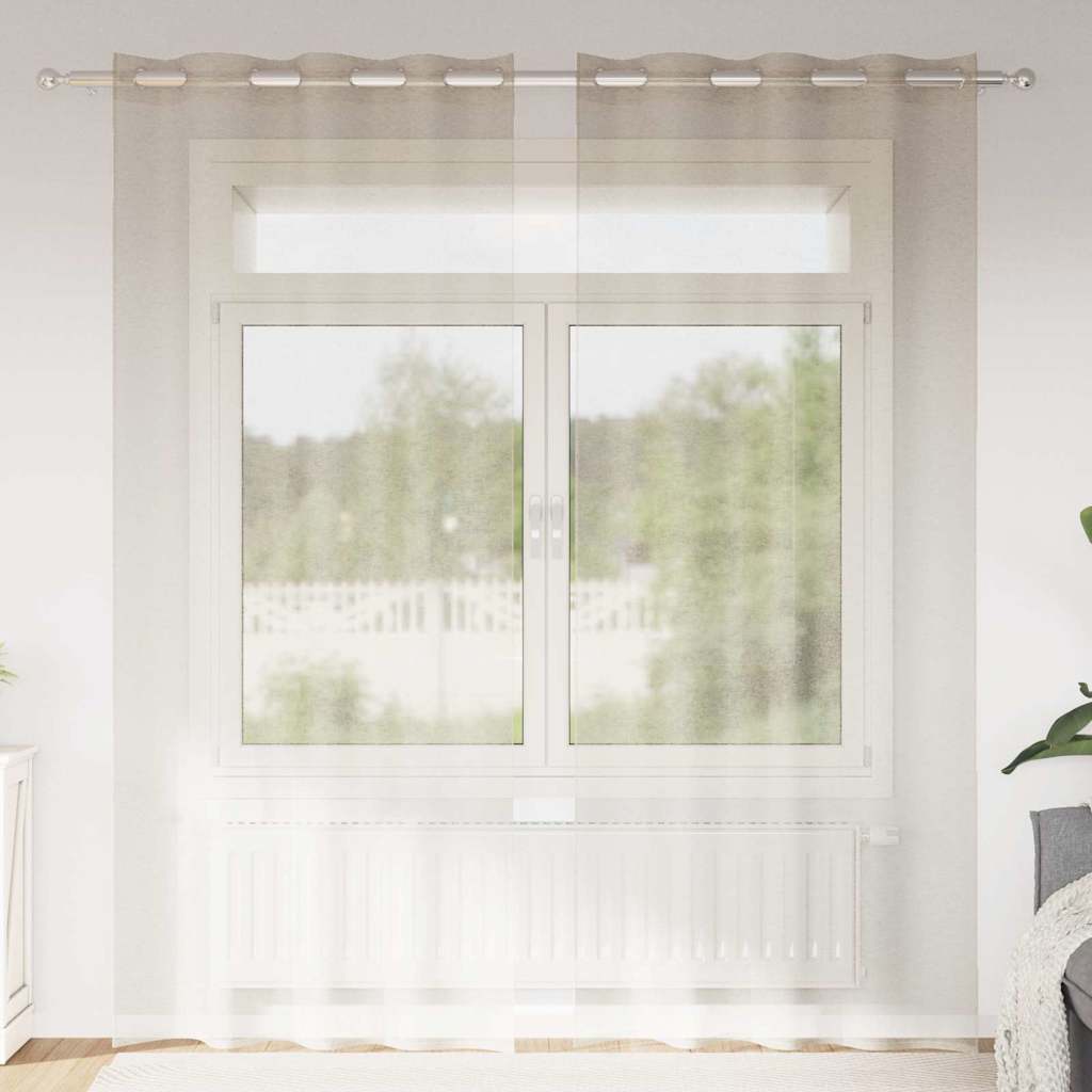 Voile Gardin 2 st Sand 245 x 140 cm Polyester