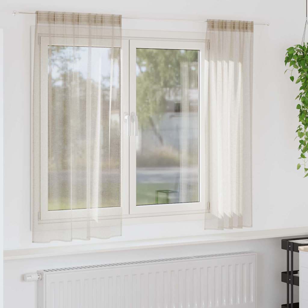 Voile Gardin 2 st Sand 175 x 140 cm Polyester