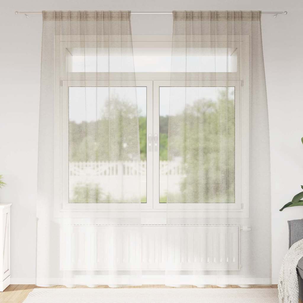 Voile Gardin 2 st Sand 245 x 140 cm Polyester