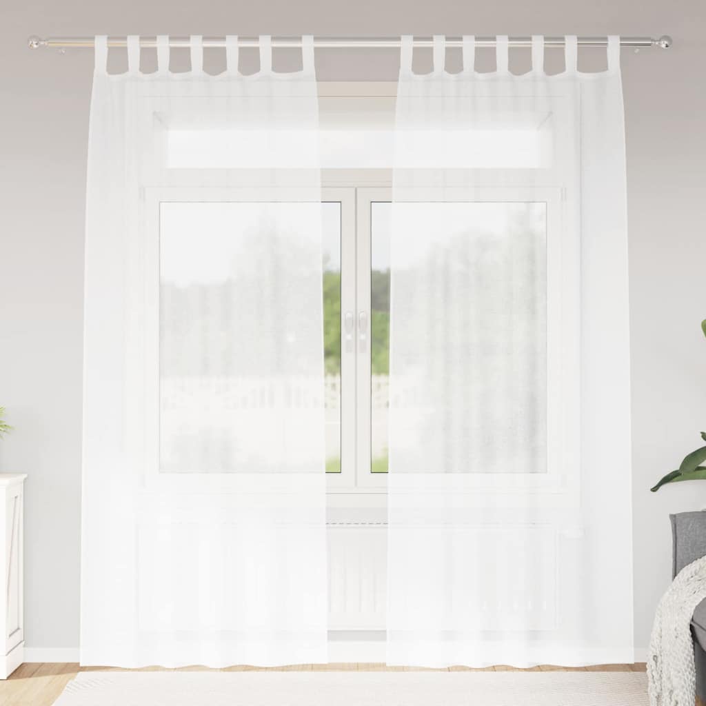 Voile Gardin 2 st Vit 260 x 140 cm Polyester