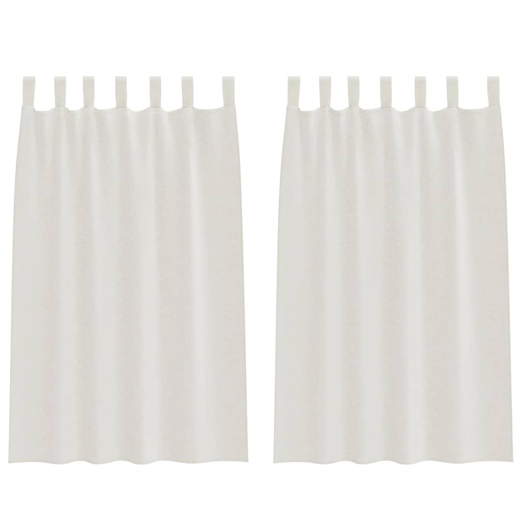 Voile Gardin 2 st Kräm 175 x 140 cm Polyester