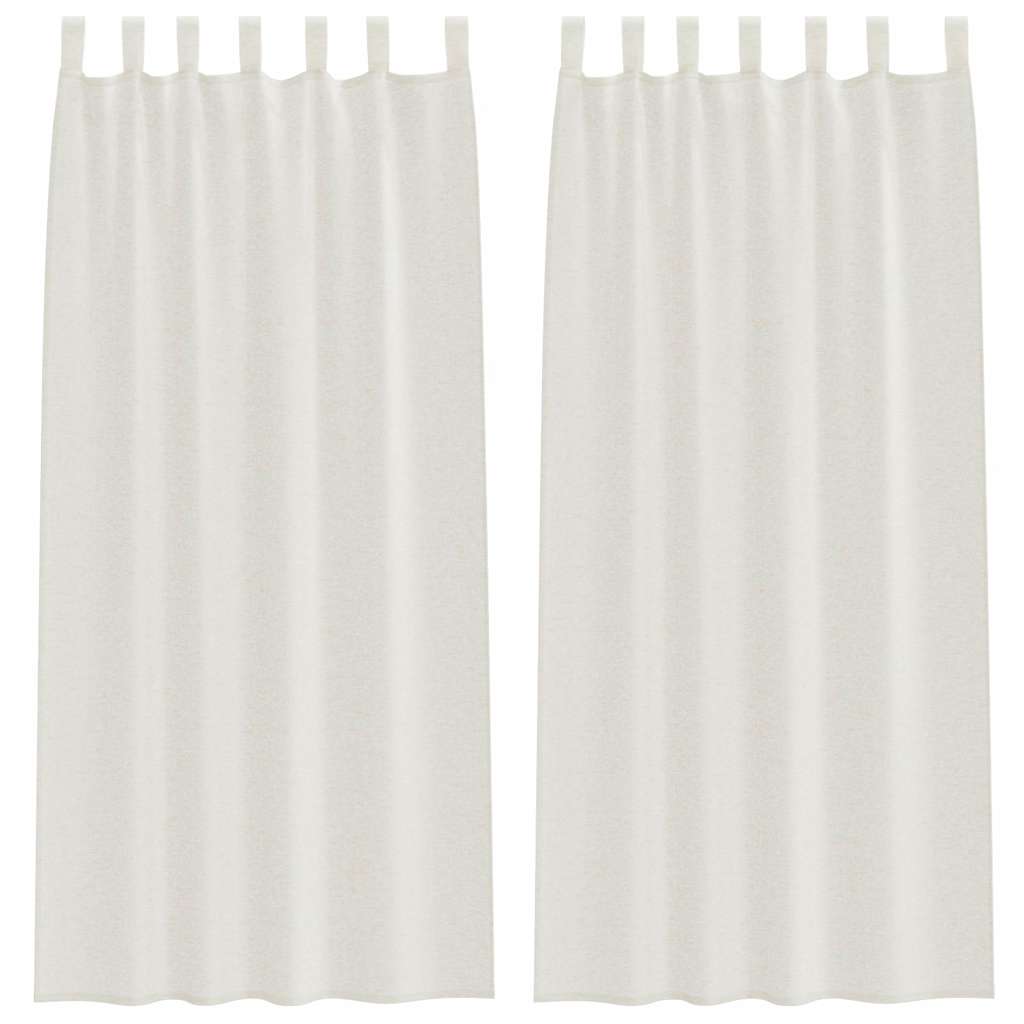 Voile Gardin 2 st Kräm 260 x 140 cm Polyester