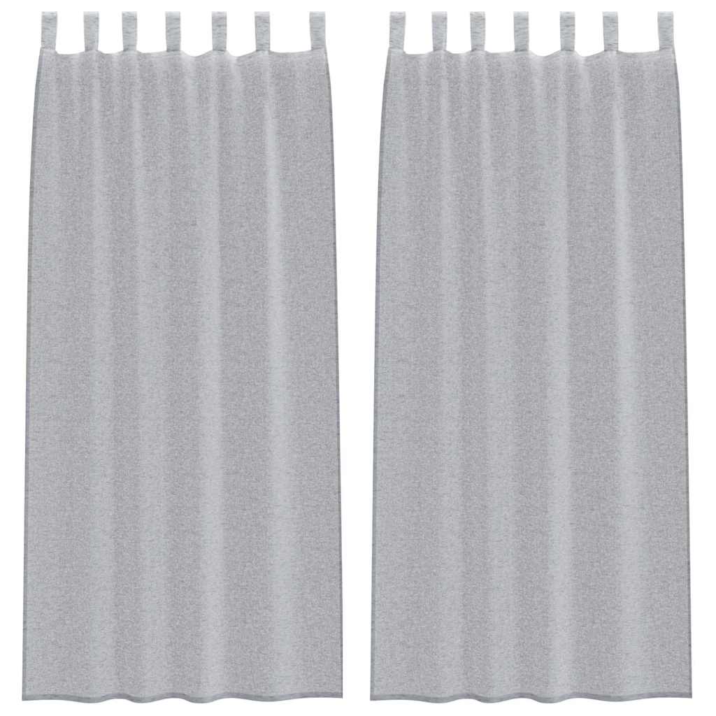 Voile Gardin 2 st Mörkgrå 245 x 140 cm Polyester