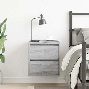 Vägghängt sängbord grå sonoma 38x34x40 cm