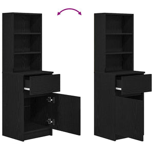 Sängbord svart 39x35x125 cm konstruerat trä