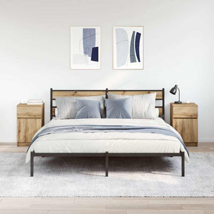 Sängskåp 2 st, hantverksmässig ek 39x35x65 cm konstruerat trä