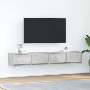 TV-bänkar 2 st betonggrå 80x31x25,5 cm konstruerat trä
