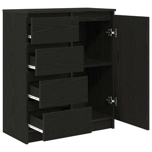 Skänk med lådor svart ek 71x35x84 cm konstruerat trä