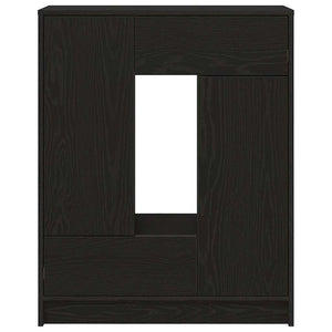 Skänk med lådor och dörrar svart ek 73x31x90 cm