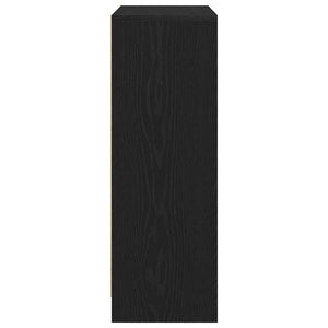 Skänk med lådor och dörrar svart ek 73x31x90 cm