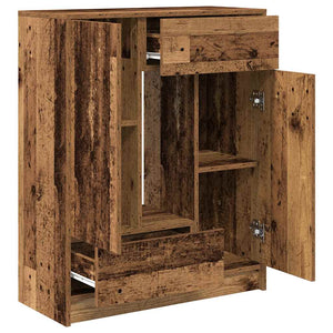Skänk med lådor och dörrar gammalt trä 73x31x90 cm