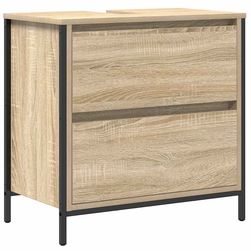 Tvättställsskåp med lådor sonoma-ek 60x34,5x60 cm