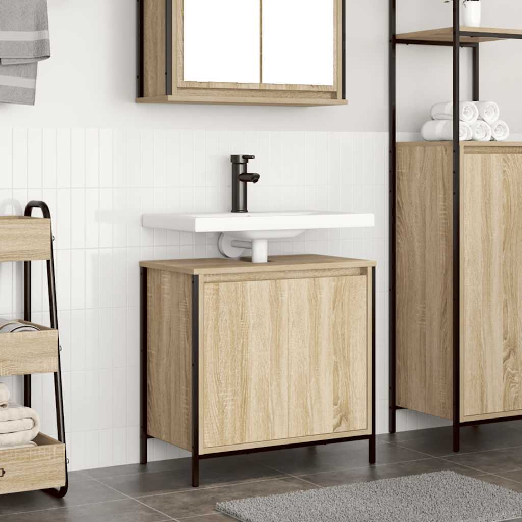 Tvättställsskåp för badrum sonoma-ek 60x34,5x60 cm