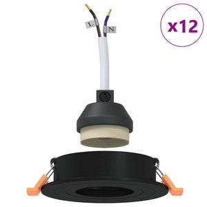 Spotlight 12 pcs Svart 9 x 9 x 2 cm Aluminium