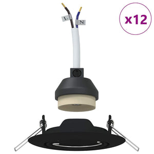 Spotlight 12 pcs Svart 9 x 9 x 2.5 cm Metall