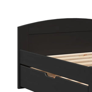 Dagbädd med 2 lådor utan madrass IRUN svart 90x200 cm