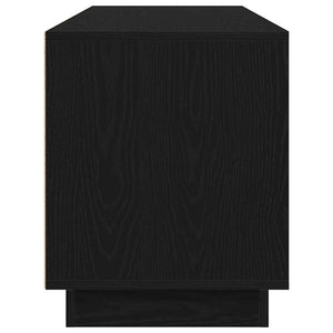 TV-bänk med LED-lampor svart ek 160,5x41x50 cm