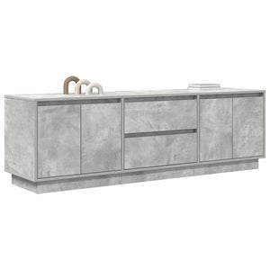 TV-bänk med LED-lampor betonggrå 160,5x41x50 cm