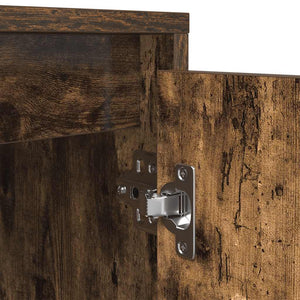 TV-bänk med LED-lampor rökt ek 160,5x41x50 cm