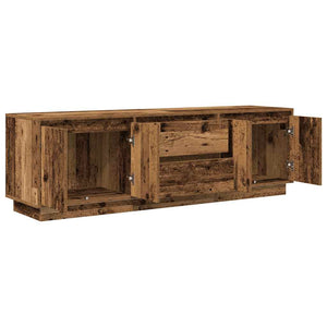 TV-bänk med LED-lampor gammalt trä 160,5x41x50 cm