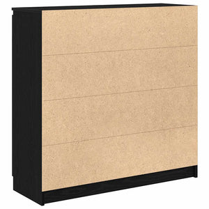 Skänk med lådor svart ek 100,5x35x98,5 cm konstruerat trä