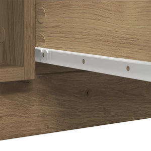 Skänk med lådor hantverksmässig ek 100,5x35x98,5 cm