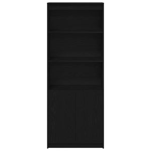Highboard svart ek 70x35x180 cm konstruerat trä