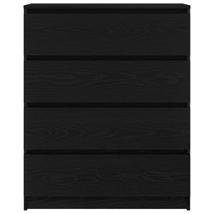 Skänk svart ek 80x35x99 cm konstruerat trä