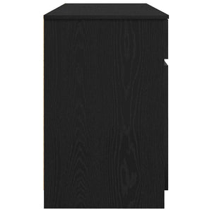 Skrivbord med låda Svart ek 140 x 49 x 76 cm Konstruerat trä