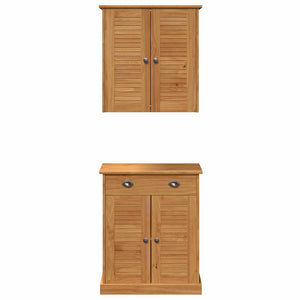 Badrumsmöbelset med hylla VIGO 2 pcs Brun och honungsgul