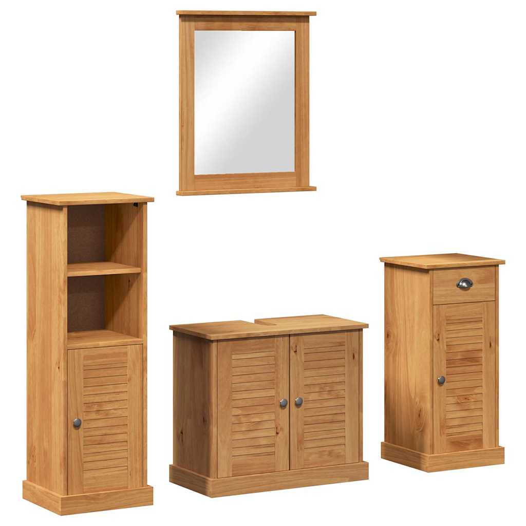 Badrumsmöbelset VIGO 4 st Honung brun 37 x 34 x 110 cm