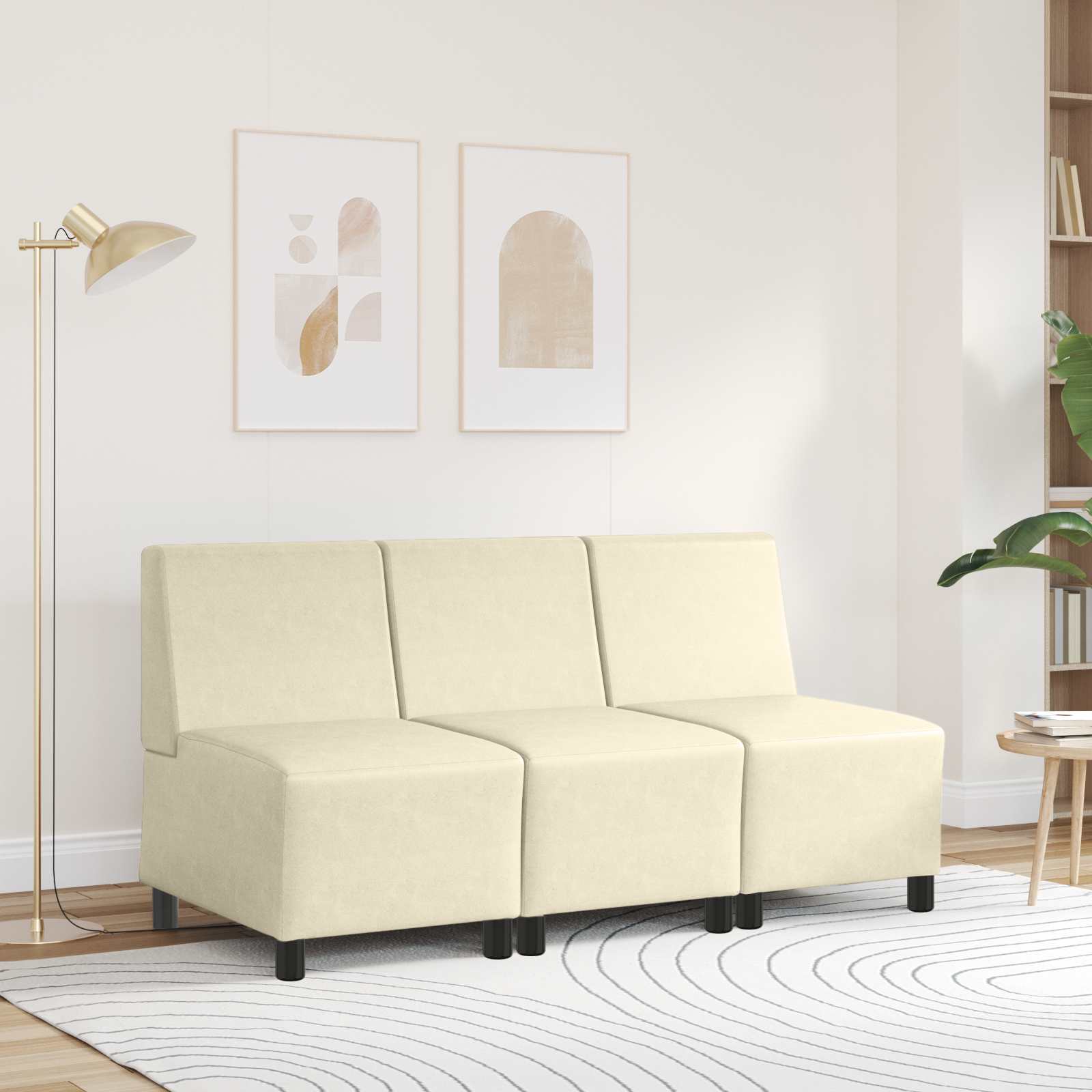 Modulsofa utan armstöd Kräm 55 x 74 x 82 cm Konstläder