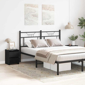 Nattduksbord 2 pcs Svart Ek 30 x 30 x 40 cm Konstruerat trä