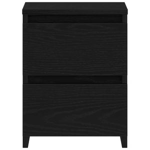 Nattduksbord 2 pcs Svart Ek 30 x 30 x 40 cm Konstruerat trä