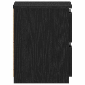 Nattduksbord 2 pcs Svart Ek 30 x 30 x 40 cm Konstruerat trä