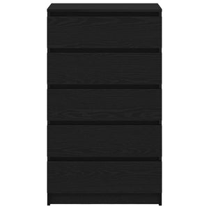 Byrå svart ek 60x36x103 cm konstruerat trä