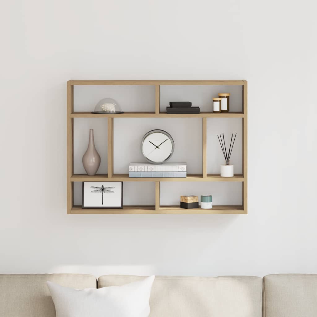 Vägghylla artisan ek 75x16x55 cm konstruerat trä